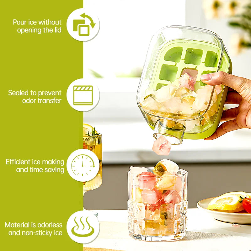 500/800Ml Portable Ice Cube Tray Bottle with Lid Silicone One-Click Ice Mold Bottle Cooler Cup NO Touch DIY Fruit Juice Cup